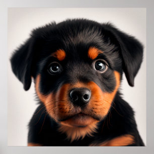 Süßes Rottweiler-Welpen-Hund-Porträtposter Poster