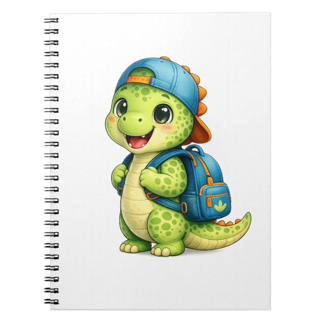 Süßes Rucksack-Dinosaurier-Kinder-Spiralheft Notizblock (Vorderseite)