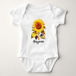 Süßes rustikales Sonnenblumen-Geschenk Benutzerd Baby Strampler