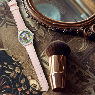Süßes Sable-Frettchen Wildblumen Grüner Wald Armbanduhr