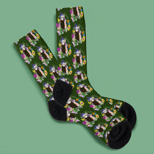 Süßes Sable-Frettchen Wildblumen Grüner Wald Socken