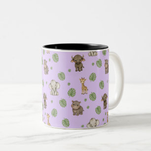 süßes Safari-Tier-Muster Zweifarbige Tasse