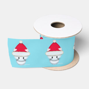 Süßes Santa-Kätzchen Weihnachtskunst Satinband