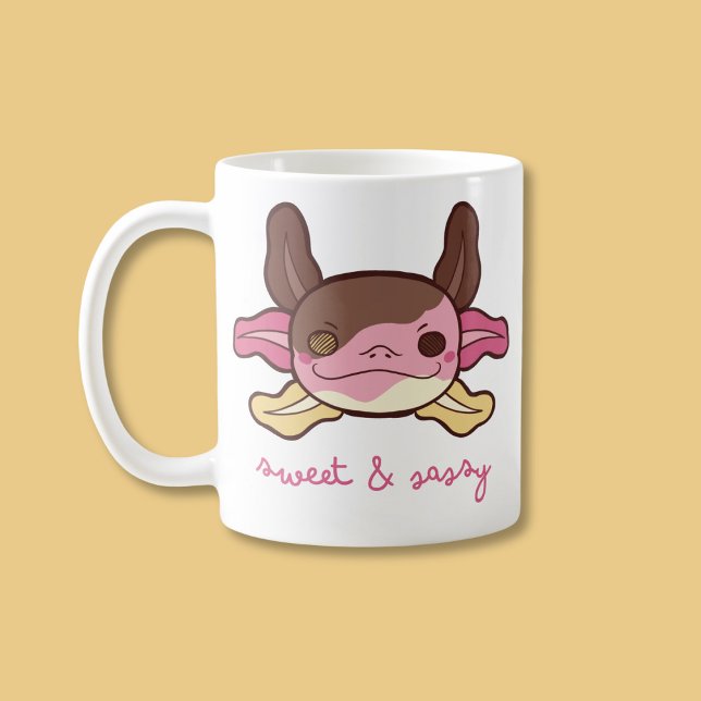Süßes & Sassy Axolotl Neapolitanes Ice Creme Zweifarbige Tasse (Von Creator hochgeladen)