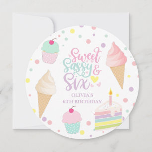 Süßes Sassy und Six Eiscreme Einladung