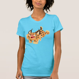 Süßes, schelmisches Cartoon-Bobcat-Frauen-T-Shirt T-Shirt