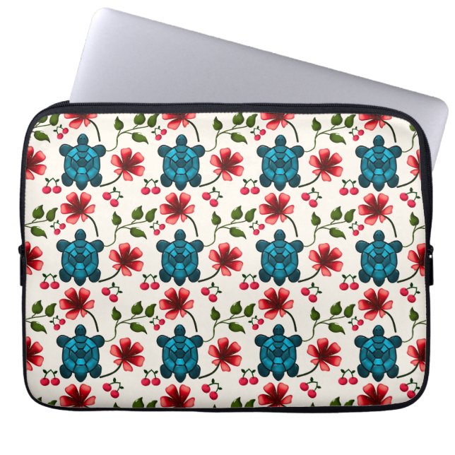Süßes Schildkröten-Blumenmuster   Laptopschutzhülle (Vorderseite)