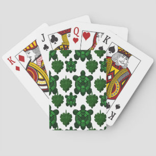 Süßes Schildkröten- und Blätter-Muster Spielkarten