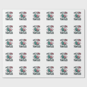 Süßes Schildkrötenliebhaber Mädchen Vintage Gravur Geschenkpapier