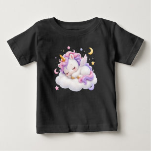 Süßes schlafendes Baby-Einhorn-Design Baby T-shirt
