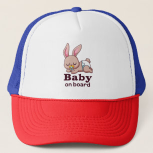 Süßes schlafendes Babyäffchen "Baby an Bord" Auto Truckerkappe