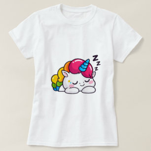Süßes Schlafendes Einhorn Kawaii Nickerchen Liebha T-Shirt