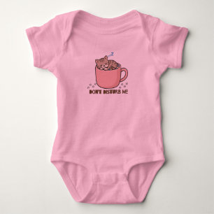 Süßes Schlafendes Kätzchen Teetasse Stör mich nich Baby Strampler