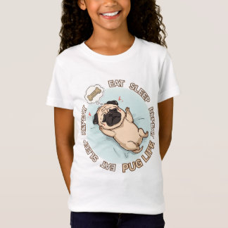 Süßes Schlafendes-Mops-Mädchen-Shirt | Essen Schla T-Shirt