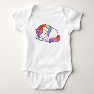 Süßes Schlafendes Regenbogen Einhorn Kawaii Unisex Baby Strampler