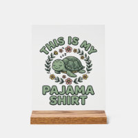 Süßes Schlafendes Schildkröten-Pyjama-Shirt Vintag