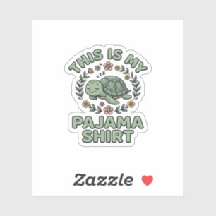 Süßes Schlafendes Schildkröten-Pyjama-Shirt Vintag Aufkleber
