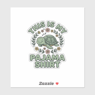 Süßes Schlafendes Schildkröten-Pyjama-Shirt Vintag Aufkleber