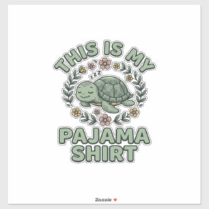 Süßes Schlafendes Schildkröten-Pyjama-Shirt Vintag Aufkleber