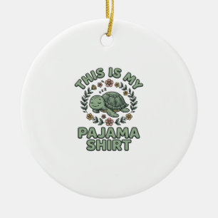 Süßes Schlafendes Schildkröten-Pyjama-Shirt Vintag Keramik Ornament