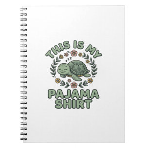 Süßes Schlafendes Schildkröten-Pyjama-Shirt Vintag Notizblock