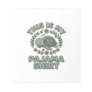 Süßes Schlafendes Schildkröten-Pyjama-Shirt Vintag Notizblock