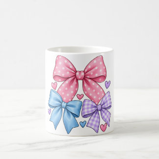 Süßes Schleifenbandmuster – Rosa Blau & Lila Schle Kaffeetasse