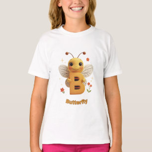 Süßes Schmetterlings-T-Shirt für Kinder   B steht  T-Shirt