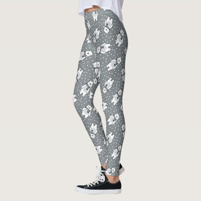 Süßes Schnee-Eisbär-Muster Leggings (Links)