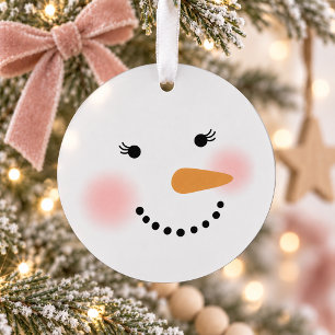 Süßes Schneemädchengesicht Weihnachtsandenken Wint Ornament
