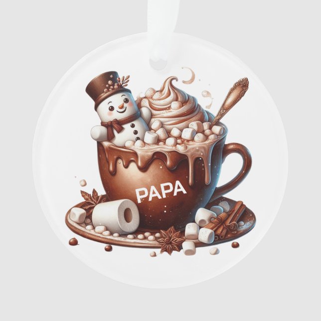 Süßes Schneemann-Kakao-Design  Ornament (Vorderseite)
