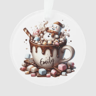 Süßes Schneemann-Kakao-Design Ornament