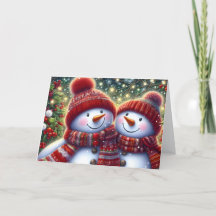 Süßes Schneemann-Paar Weihnachten