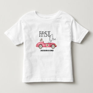 Süßes schnelles rotes Rennwagen 1. Geburtstag Kleinkind T-shirt