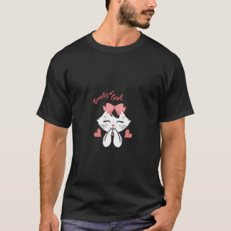 Süßes Schönheitsmädchen Katze T-Shirt | Kawaii Kat