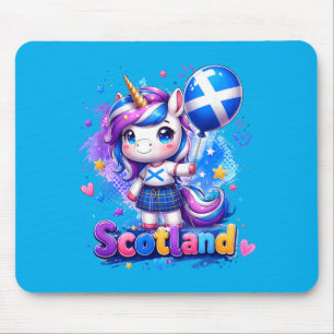 Süßes Schottland Einhorn Shirt schottische Flagge Mousepad