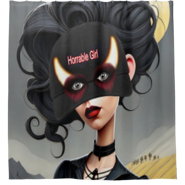 Süßes schreckliches Mädchen  Duschvorhang (Vorderseite)