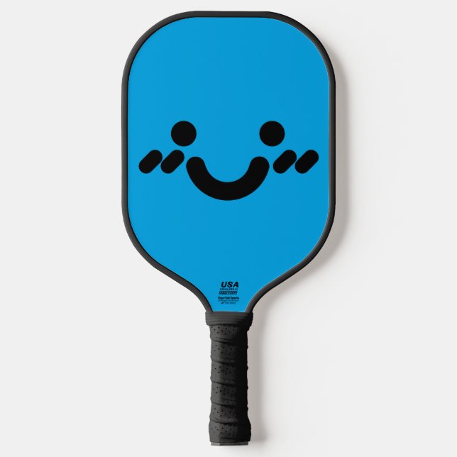 Süßes schüchternes Gesicht Blau Pickleball Schläger (Vorderseite)
