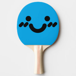 Süßes schüchternes Gesicht Blau Tischtennis Schläger
