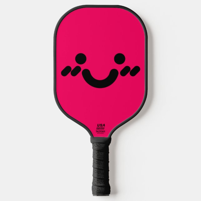 Süßes schüchternes Gesicht Rosa Pickleball Schläger (Vorderseite)