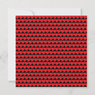 Süßes Schwarz-Rot-Herzen-Muster minimalistischer m Karte