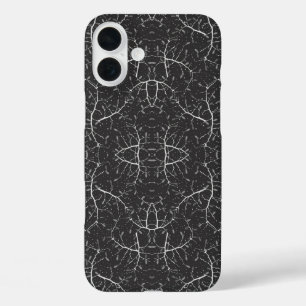 Süßes Schwarz-Weiß-Baum-Muster iPhone 16 Plus Hülle