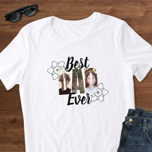 Süßes Schwarz-Weiß-Foto-Collage „Bester Vater alle T-Shirt