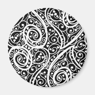 Süßes Schwarz-Weiß-Herzen-Muster Magnet