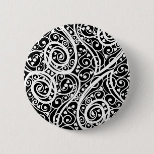 Süßes Schwarz-Weiß-Herzmuster Button