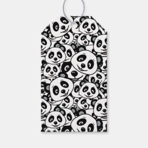 Süßes Schwarz-Weiß-Modernes Panda-Bär-Muster Geschenkanhänger