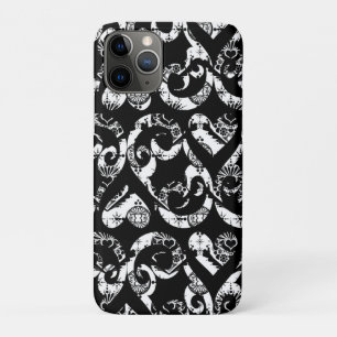 Süßes schwarz weiß vintage Herzen Hintergrund Desi Case-Mate iPhone Hülle