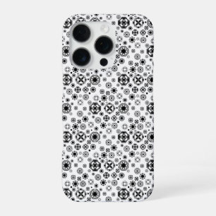 Süßes schwarz-weißes Arabesken-Dekorationsmuster iPhone 16 Pro Hülle