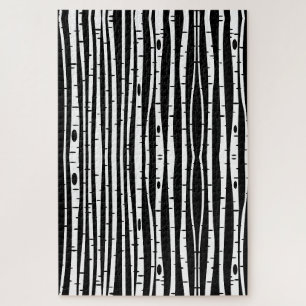 Süßes schwarz weißes Baum Muster Puzzle