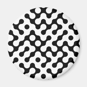 Süßes schwarz-weißes Labyrinthmuster Magnet